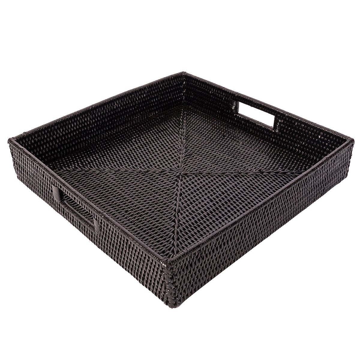 Artifacts Trading Company Rattan Square Serving Tray TB Tudor Black